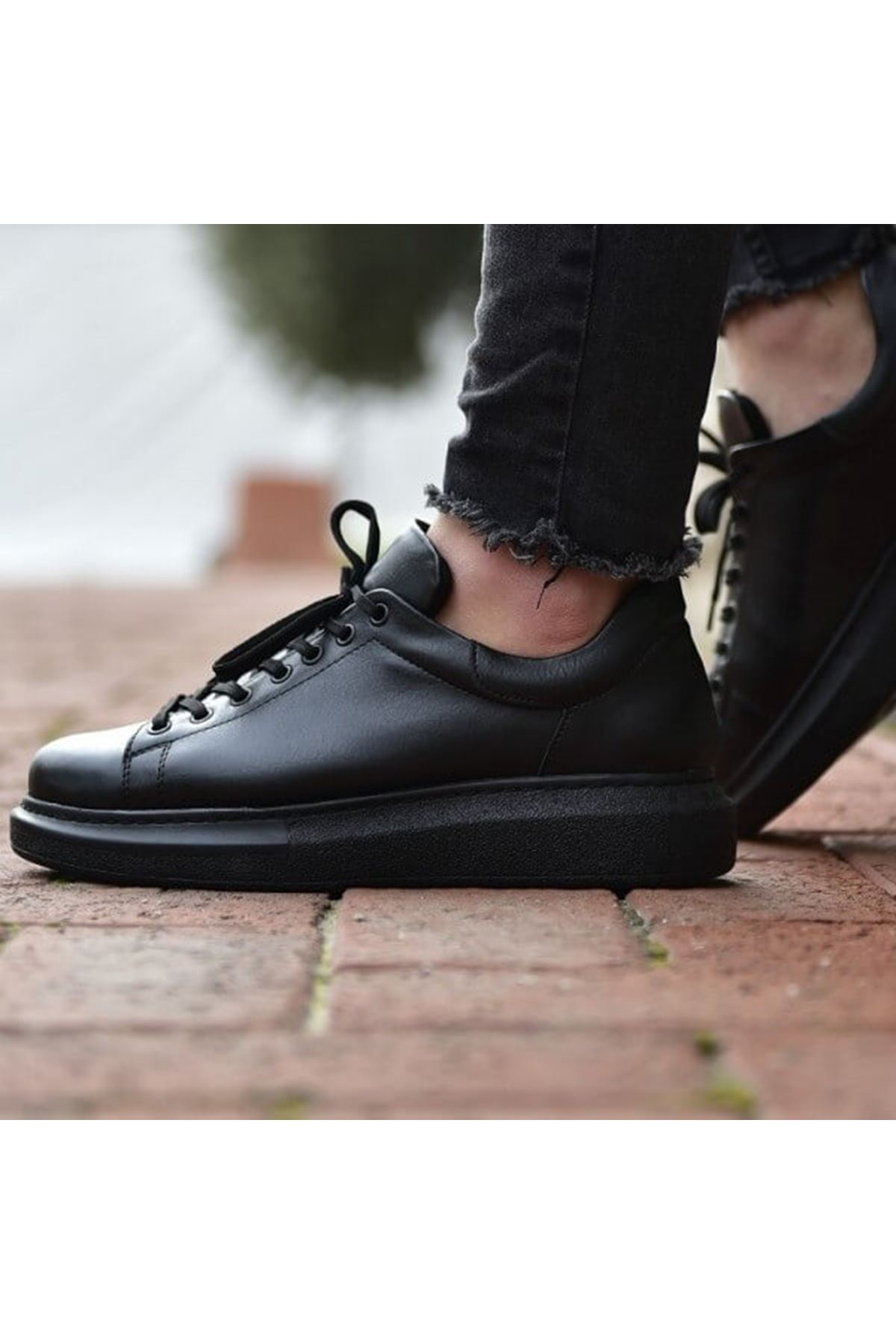 all black leather shoes